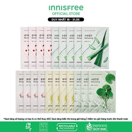 Combo 20 cái mặt nạ giấy nước ép thiên nhiên Jeju INNISFREE Squeeze Energy Mask