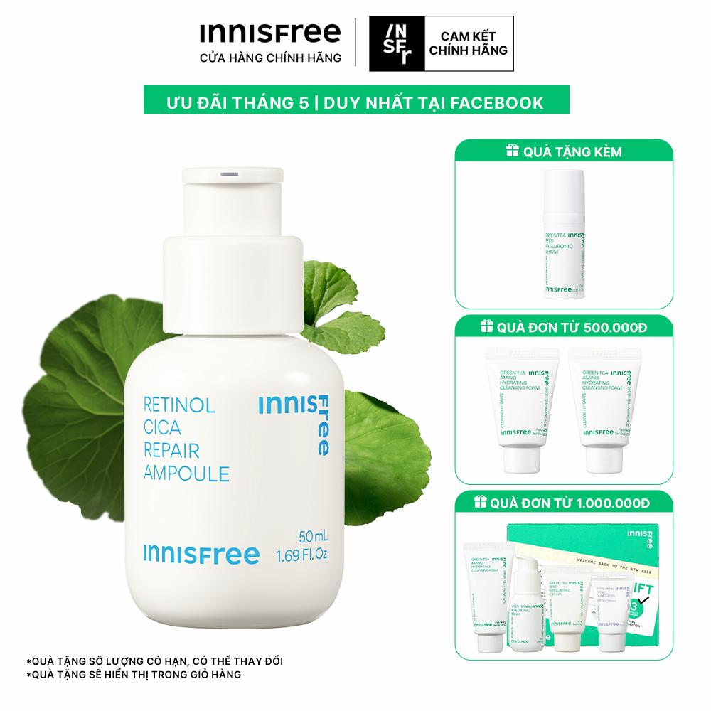 Serum Kiểm Soát Dầu Mụn Cho Da Láng Mịn INNISFREE Retinol Cica Repair Ampoule 50mL
