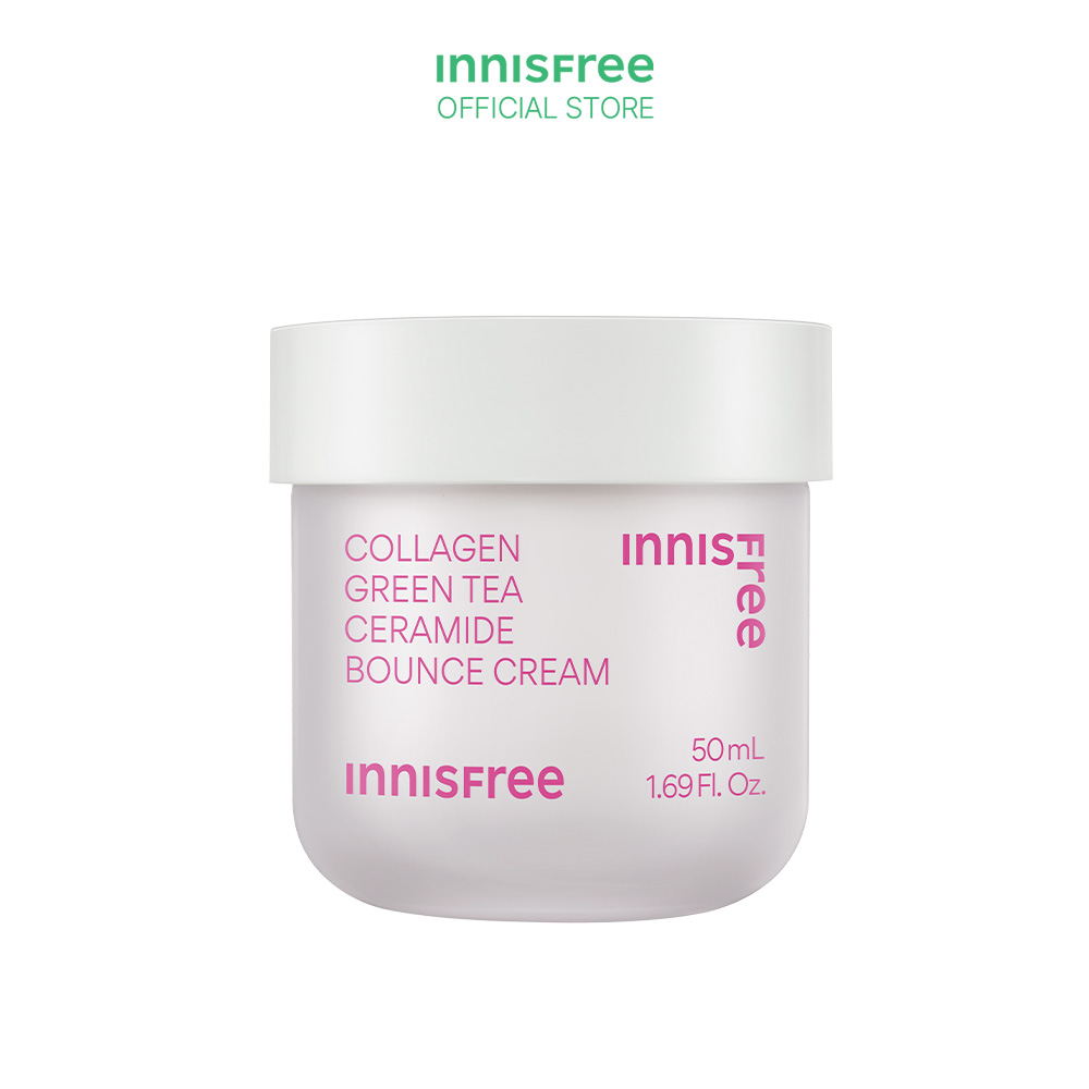 Kem dưỡng giúp làm mờ các dấu hiệu lão hóa trên da INNISFREE Collagen Green Tea Ceramide Bounce Cream 50mL