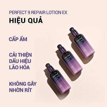 Sữa dưỡng ẩm ngăn ngừa lão hóa da chuyên sâu innisfree Perfect 9 Intensive Lotion 160 mL