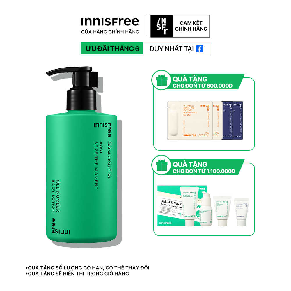 Sữa dưỡng thể cấp ẩm thơm, mịn da INNISFREE ISLE NUMBER BODY LOTION 300mL