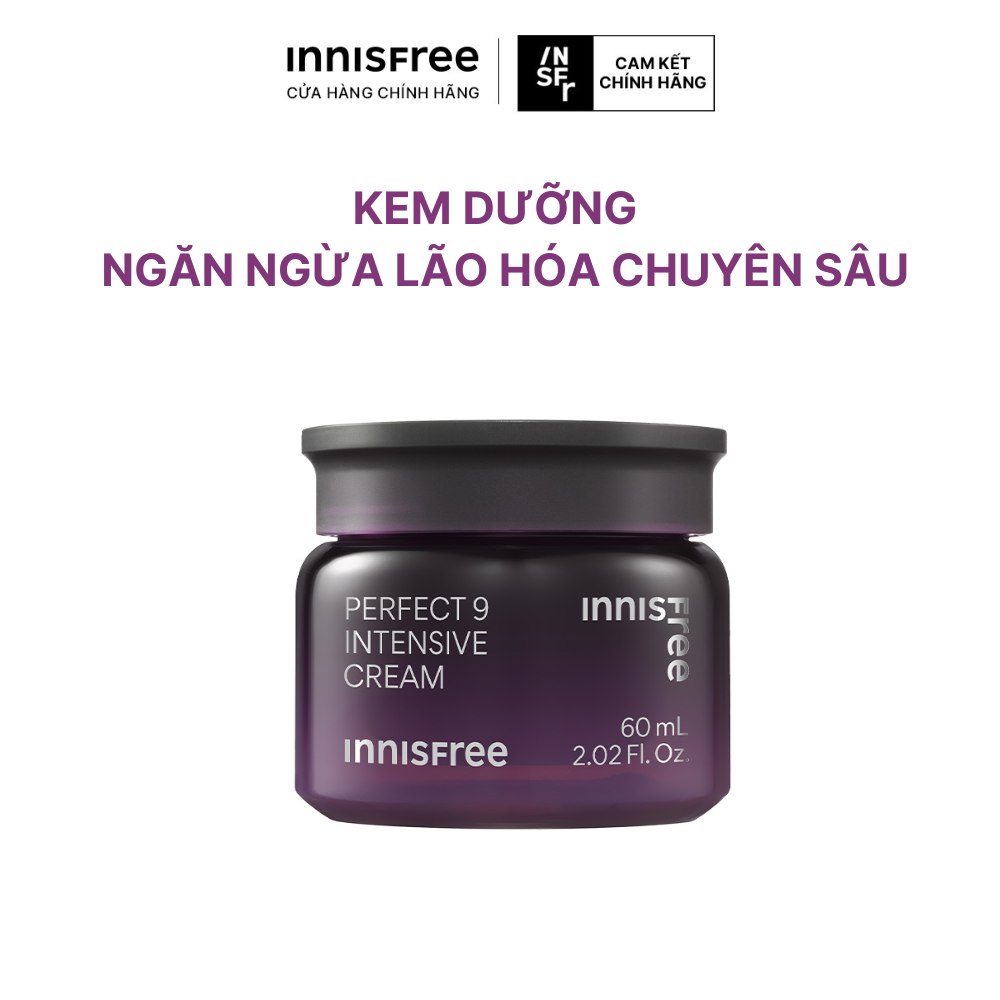 Kem dưỡng ngăn ngừa lão hóa chuyên sâu innisfree Perfect 9 Intensive Cream 60 mL