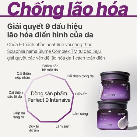 Kem dưỡng ngăn ngừa lão hóa chuyên sâu innisfree Perfect 9 Intensive Cream 60 mL