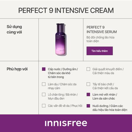 Kem dưỡng ngăn ngừa lão hóa chuyên sâu innisfree Perfect 9 Intensive Cream 60 mL