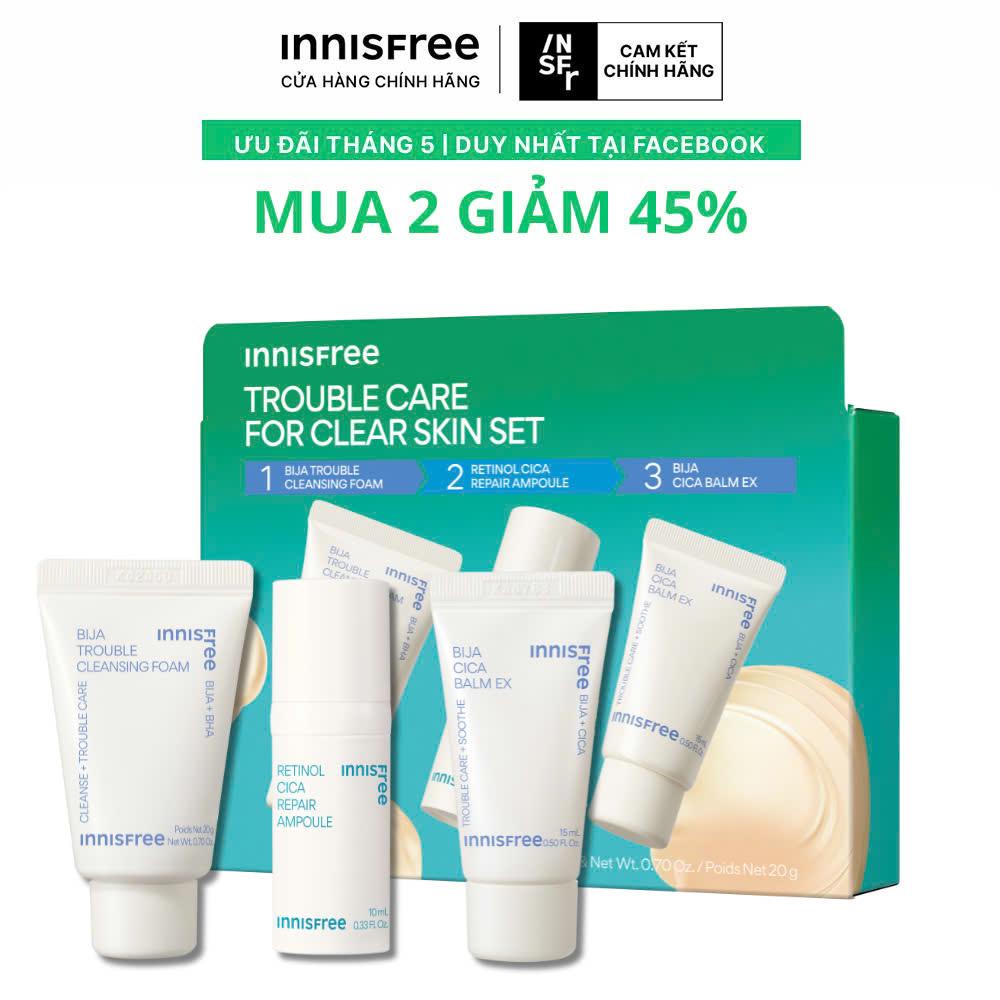 Travel Kit Set - Bộ sản phẩm dưỡng da 3 món -Sữa rửa mặt Bija 20g, Retinol 10ml, Kem dưỡng bija 20ml