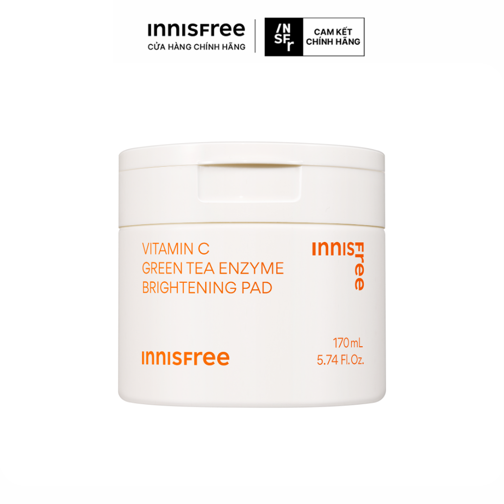 Vita C Pad dưỡng sáng da 60 miếng innisfree Vita C Pad Green Tea Enzyme 170 mL