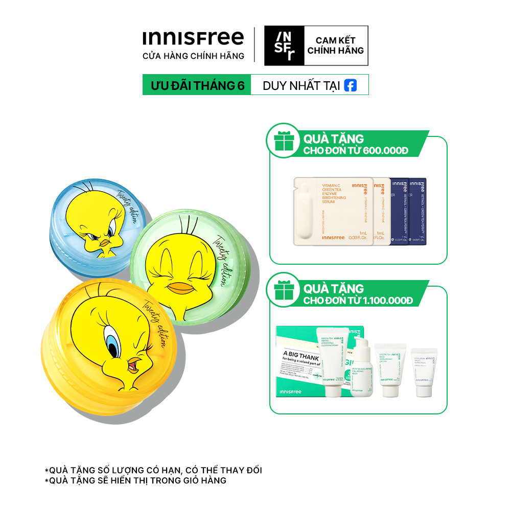[Phiên bản Tweety] Phấn phủ bột kiềm dầu, mịn lì lâu trôi INNISFREE No Sebum Mineral Powder 5g