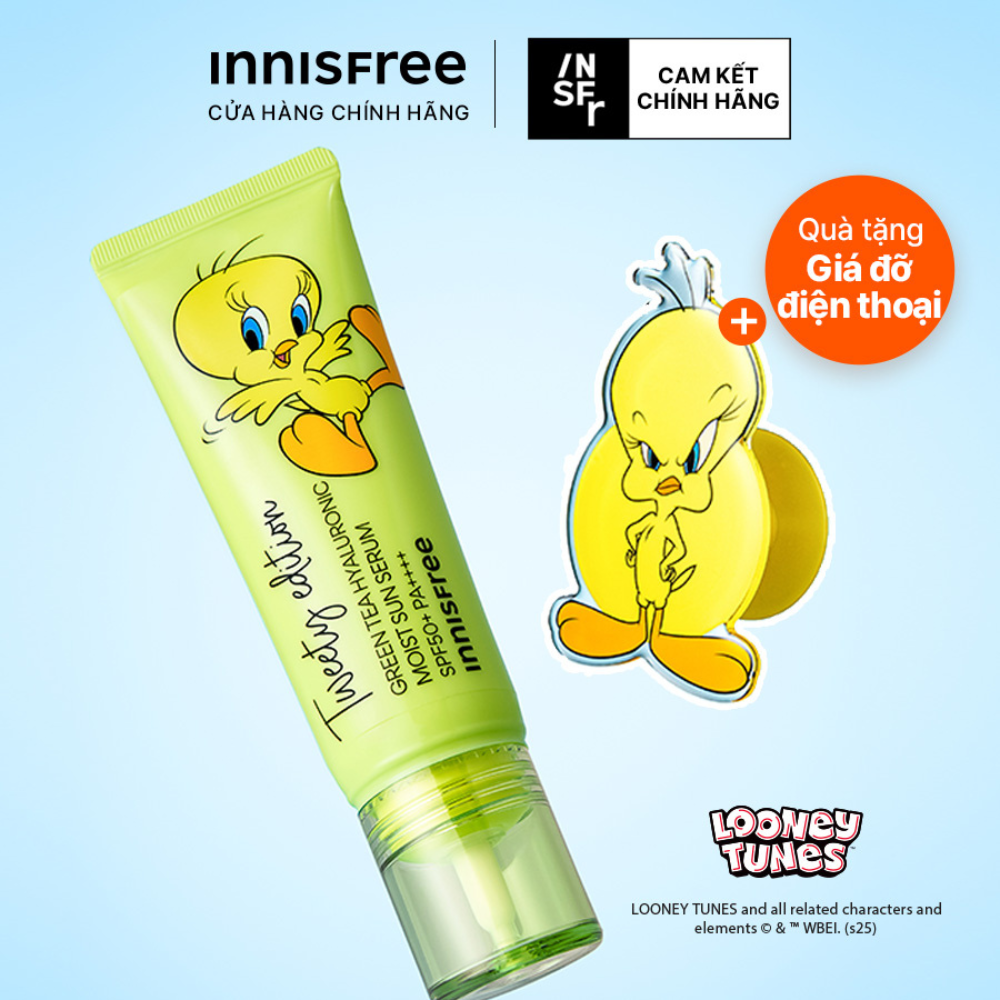 [Phiên bản Tweety] Tinh chất chống nắng dưỡng ẩm Trà Xanh INNISFREE Green Tea Hyaluronic Acid Moisture Serum SPF50+ PA++++ 50mL