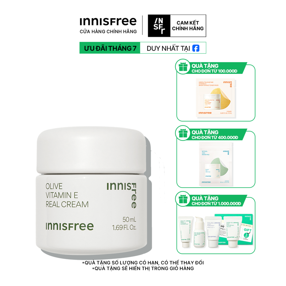 Kem dưỡng ẩm INNISFREE Olive Vitamin E Real Cream 50G
