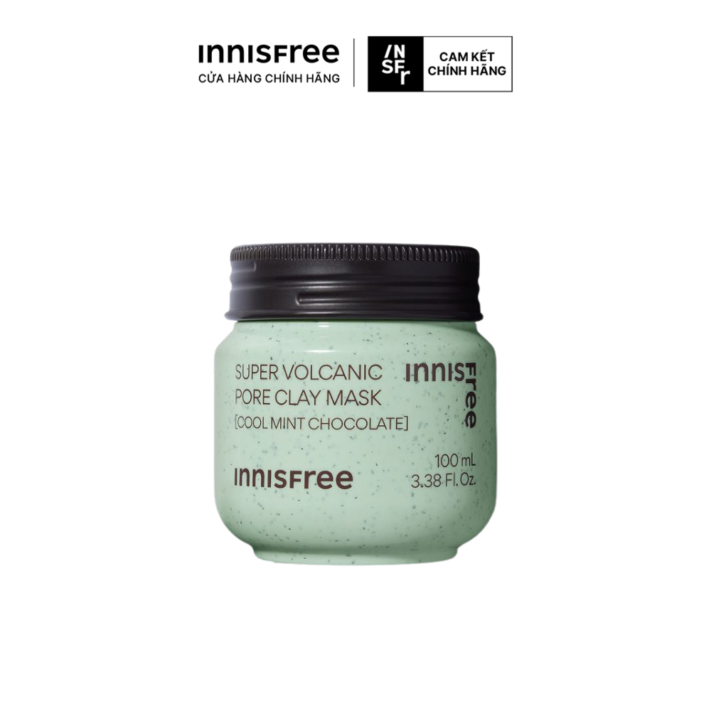 [COOL MINT CHOCOLATE] Siêu mặt nạ đất sét tro núi lửa phiên bản socola bạc hà INNISFREE Super Volcanic Pore Clay Mask 100mL