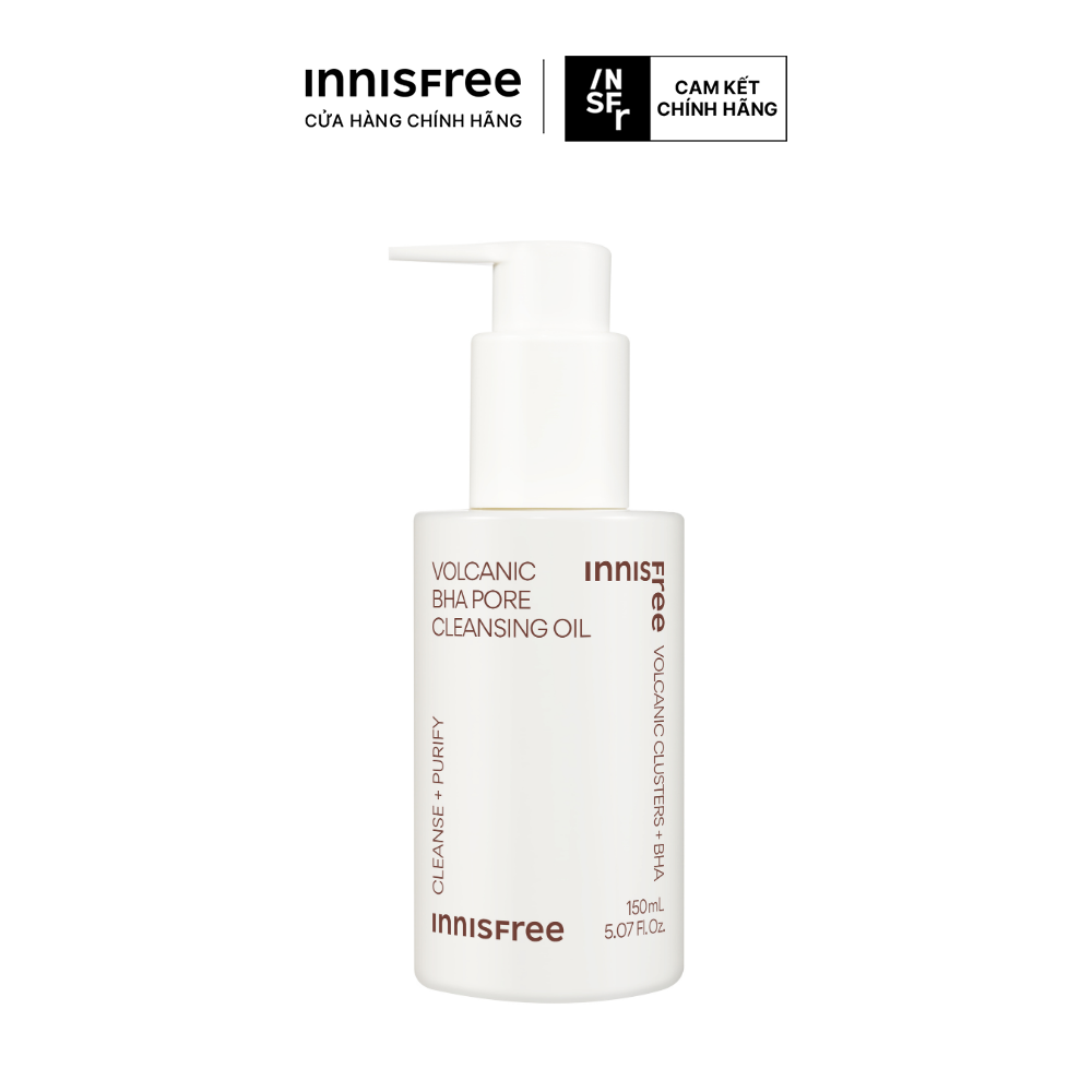 Dầu tẩy trang tro núi lửa sạch sâu se khít lỗ chân lông INNISFREE VOLCANIC BHA PORE CLEANSING OIL 150mL