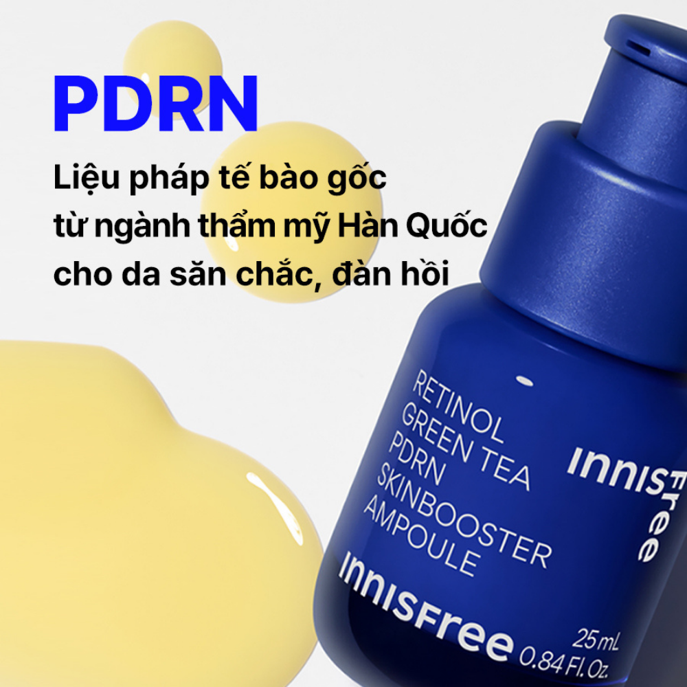 Serum PDRN tế bào gốc trà xanh cho da căng bóng, đàn hồi INNISFREE Retinol Green Tea PDRN Ampoule 40 mL