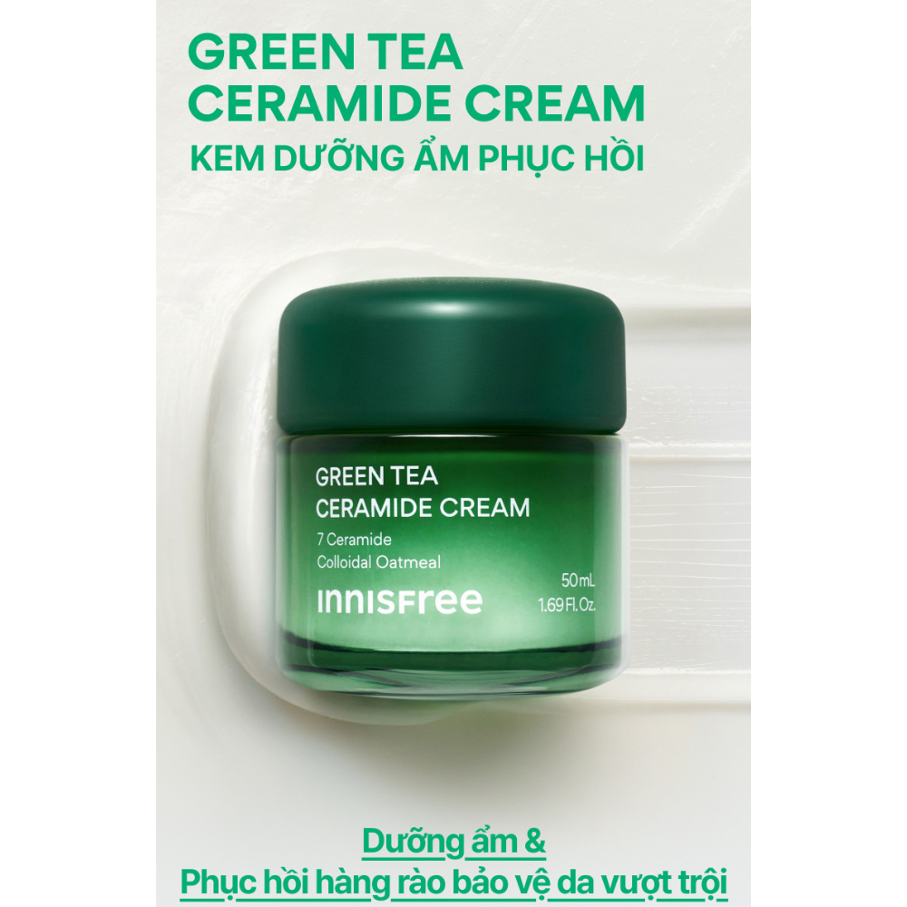 Kem dưỡng ẩm phục hồi INNISFREE GREEN TEA CERAMIDE CREAM 50mL