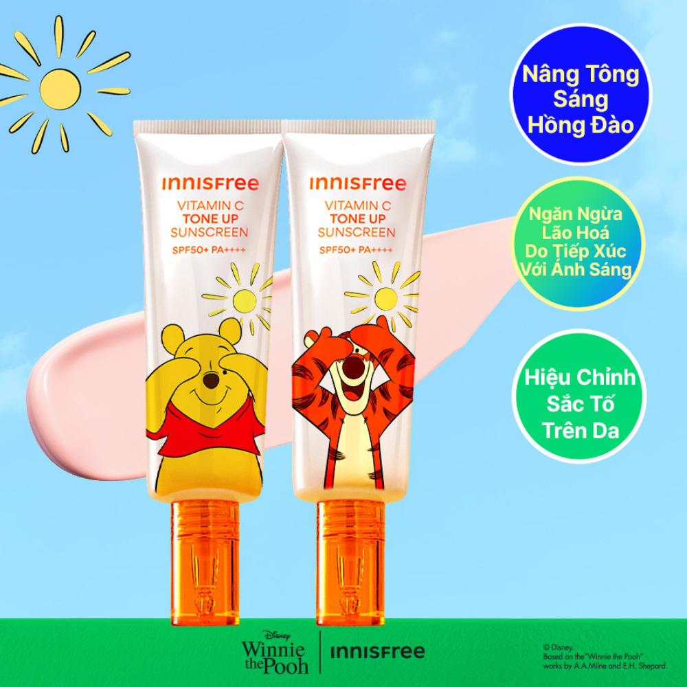[Phiên bản Disney] Combo 2 Kem chống nắng dưỡng sáng da INNISFREE VITAMIN C TONE UP SUNSCREEN SPF50+ PA++++ 50mL