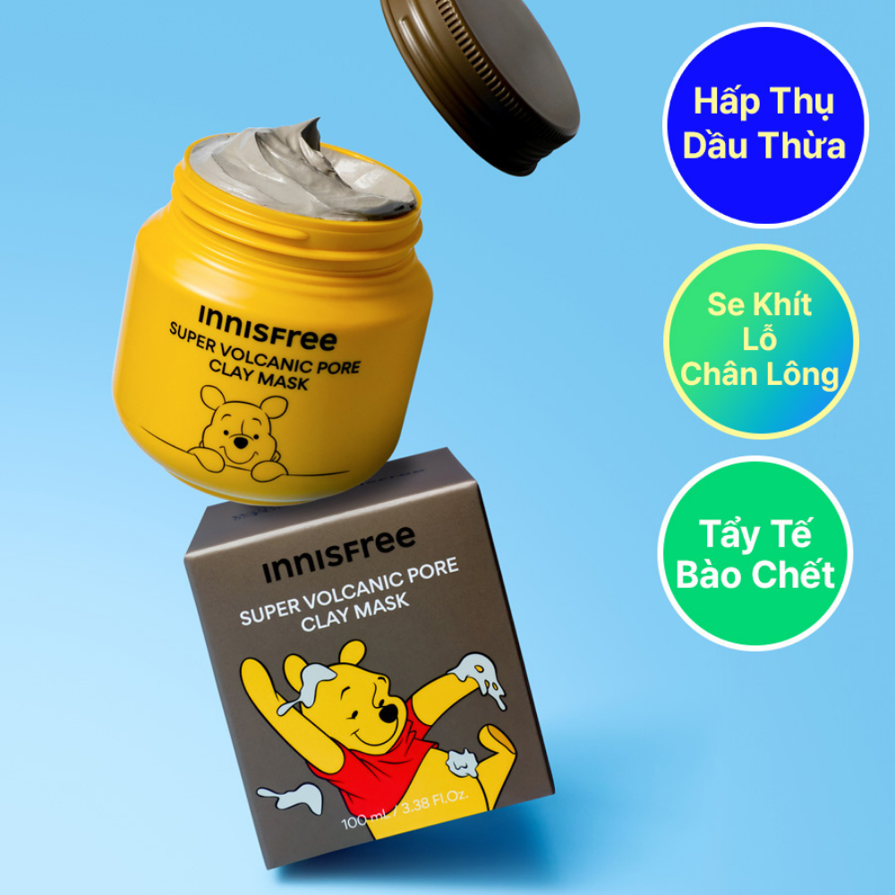 [Phiên bản Disney] Siêu mặt nạ đất sét tro núi lửa giảm nhờn, thu nhỏ lỗ chân lông INNISFREE Super Volcanic Pore Clay Mask 100mL