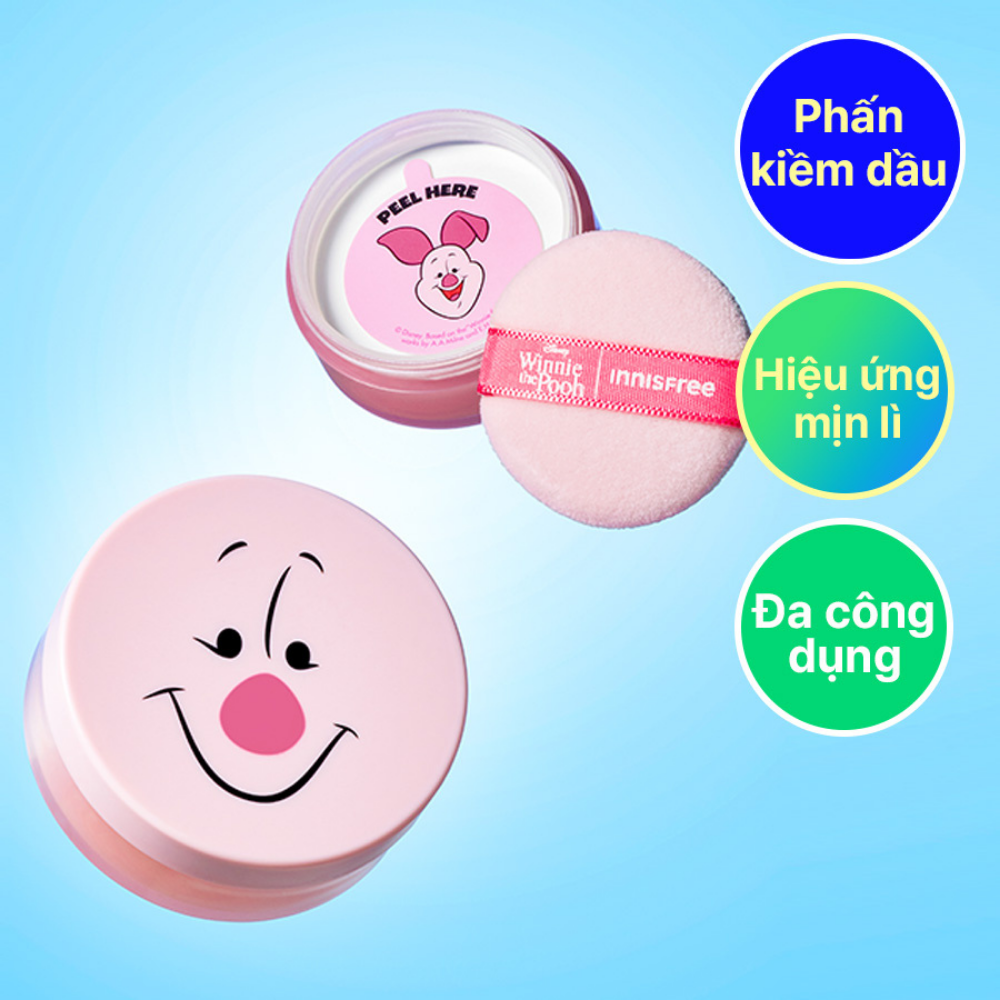 [Phiên bản Disney] Phấn phủ bột kiềm dầu, mịn lì lâu trôi INNISFREE No Sebum Mineral Powder 5g
