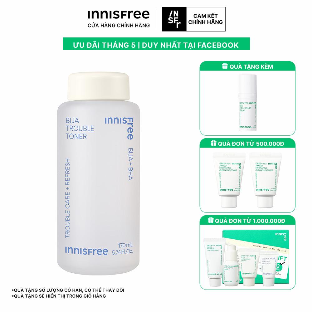 Nước hoa hồng dành cho da mụn innisfree Bija Trouble Toner 170mL