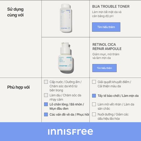 Nước hoa hồng dành cho da mụn innisfree Bija Trouble Toner 170mL