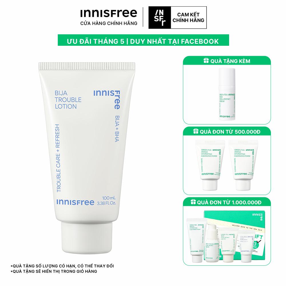 Sữa dưỡng dành cho da mụn innisfree Bija Trouble Lotion 100 mL