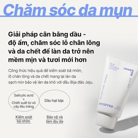 Sữa dưỡng dành cho da mụn innisfree Bija Trouble Lotion 100 mL