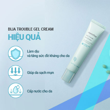 Gel dưỡng dành cho da mụn innisfree Bija Trouble Gel Cream 40 mL