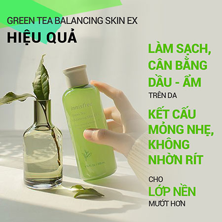 Nước cân bằng độ ẩm cho da innisfree Green Tea Balancing Skin 200 mL