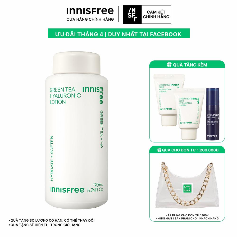 Sữa dưỡng ẩm da từ trà xanh INNISFREE Green Tea Hyaluronic Lotion 170 mL